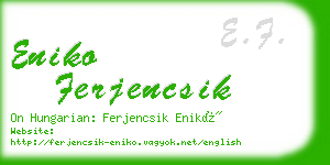 eniko ferjencsik business card